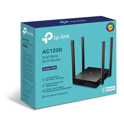 TP-Link Archer C54 AC1200 Dual Band 4 Antenna MU-MIMO Beamforming Wi-Fi Router